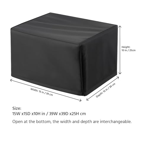 Printer Dust Covers, Water Proof Printer Covers Compatible with HP Canon Epson Brother, Universal Black Case Protector for Printers (15Wx15Dx10H) - size: 15W x15D x11H