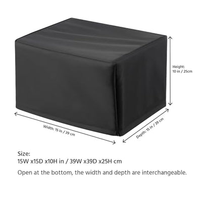Printer Dust Covers, Water Proof Printer Covers Compatible with HP Canon Epson Brother, Universal Black Case Protector for Printers (15Wx15Dx10H) - size: 15W x15D x11H