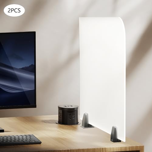 2 PCS Acrylic Acoustic Desk Divider Privacy Panel Desk Divider Desk Partition Noise Reducing Freestanding Mounted Sound Proof Dividers for Office Reduce Noise and Visual Distractions 23" x 18" - size: 2 PCS 23*18”