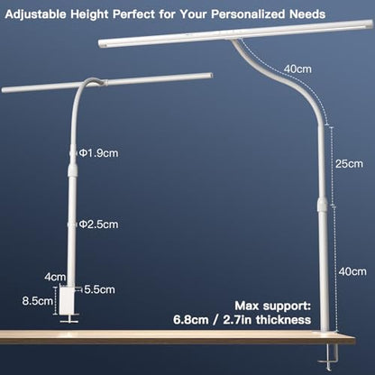 EYOCEAN Desk Lamp, 31.5" Desk Light for Home Office, Brightest 24W, Gesture Sensor & Remote Control, Dimmable & Color Temperature, Monitor Light Bar with Telescopic Rod, Height Adjustable