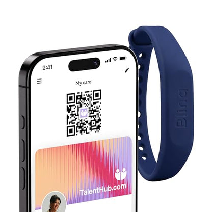 Blinq NFC Digital Business Card - Wristband - Tap to Share (Blue) - color: Blue