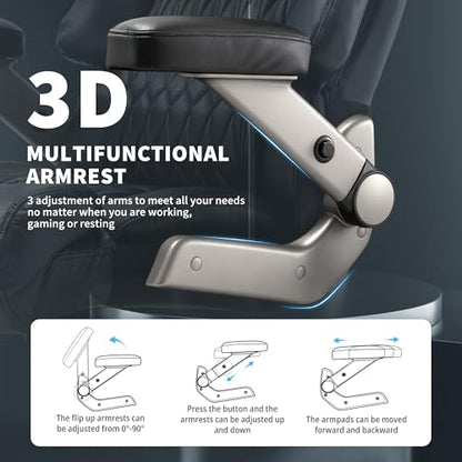 700lbs Big and Tall Office Chair, Large Heavy Duty Computer Desk Chair - color: Black