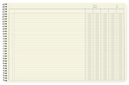 5 Column Accounting Ledger Book, Wire-O, 100 Pages | Large Columnar Log Book, Landscape Format, 17'' x 11'' - Made in USA - size: 5 Column, style: Wire-O