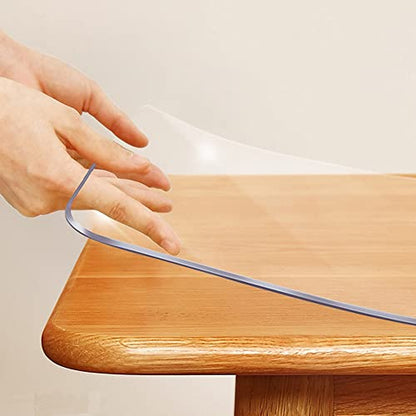 Plastic Clear Chair Mat 30x60 Crystal Clear Plastic Dining Table Cover Protector Office Desk Pad Mat Rectangle Vinyl Table Cover 5 Foot Table PVC Desk Writing Mat Wood Side End Coffee Kitchen Table - color: Clear, size: 30" x 60"