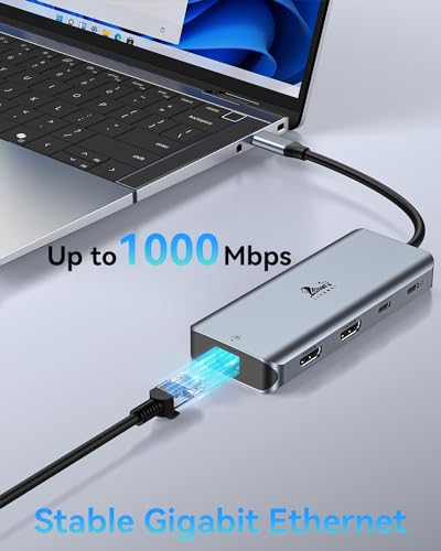 9-in-1 Docking Station Dual Monitor 4K LIONWEI USB C Hub for Laptop Mac - color: 9-in-1 (2 HDMI)