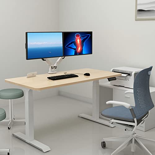 Dual Monitor Arm Gas Spring Stand, Fits 17"-32" Monitors, Holds Up to 40lbs - style: Dual 17"-32" White