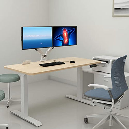 Dual Monitor Arm Gas Spring Stand, Fits 17"-32" Monitors, Holds Up to 40lbs - style: Dual 17"-32" White