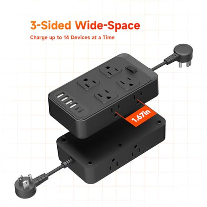 14-in-1 Short Extension Cord Non-Surge Protector for CruiseShip