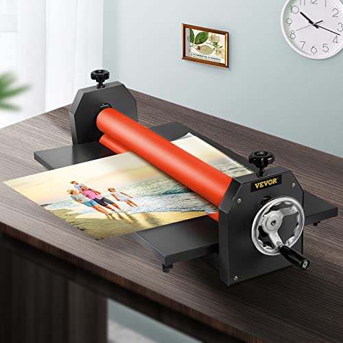 VEVOR 51 Inch Cold Laminator Machine 10mm Manual Vinyl Photo Film Cold laminator Hand Crank Pressure Cold Roll laminator(51Inch) - size: 51 inch