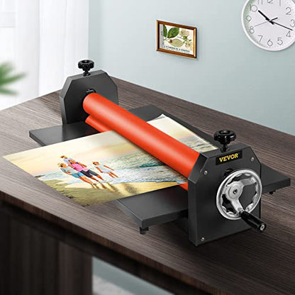 VEVOR 51 Inch Cold Laminator Machine 10mm Manual Vinyl Photo Film Cold laminator Hand Crank Pressure Cold Roll laminator(51Inch) - size: 51 inch