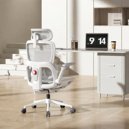 SIHOO B300 PRO Ergonomic Office Chair, High Back Mesh Computer Chair, White - color: Soft White, size: Pack of 1