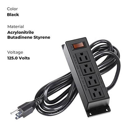 2PCS Mountable Power Strip with 4 Outlet, Wall Mount Power Strip, 10ft Cord