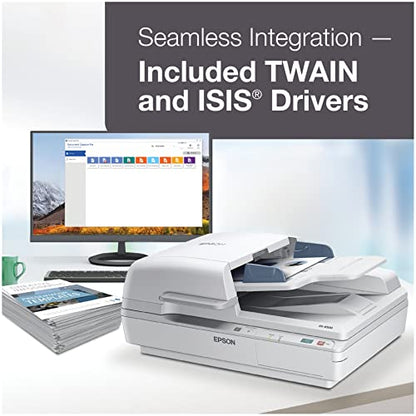 Epson WorkForce DS-6500 Sheet-Fed, Color Document & Image Scanner, 100 page Auto Document Feeder (ADF) & Duplex (B11B205221) - style: DS-6500