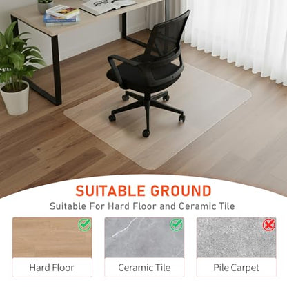 Winado Office Chair Mat, 30 x 48 in Non-Slip Hard Floor Mat for Desk Chair - size: 30" x 48" for Hardfloor