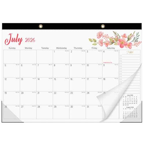 Tcamp Desk Calendar 2026-2027, Jul 2026-Dec 2027, 18-Month, 17" x 12" Large - color: Floral, size: 17"x12"(Jul 2026-Dec 2027)
