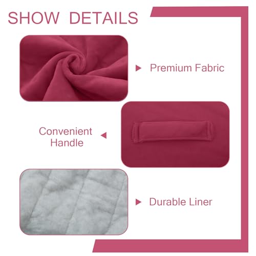 MeMoreCool Square Stuffed Pouf Ottoman Foot Rest, Floor Pouf Foot Stool with Foam Chunk Filling, Soft Stuffed Ottoman Footrest for Living Room - color: Striped Magenta