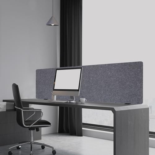 Clamp-on Acoustic Desk Divider, 59x24 Inch Freestanding Privacy Panel Sound Absorbing Cubicle Desk Divider Removable Acoustic Partitions for Offices, Classrooms,Library
