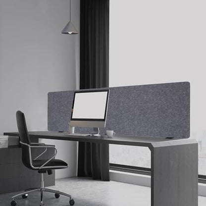 Clamp-on Acoustic Desk Divider, 59x24 Inch Freestanding Privacy Panel Sound Absorbing Cubicle Desk Divider Removable Acoustic Partitions for Offices, Classrooms,Library