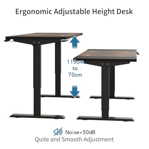 63''x30'' Electric Standing Desk Adjustable Height - color: Rustic Brown a, size: 63''