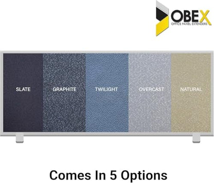 OBEX Acoustical Cubicle Privacy Screen Extender Desk Panel & Office Divider, Add Separation & Block Noise, 18" x 66", Twilight - color: Twilight, size: 18"H X 66"W