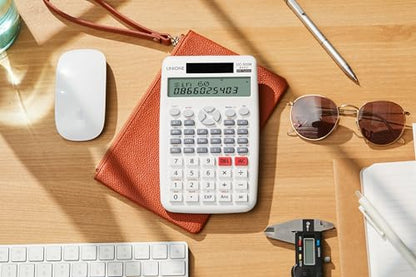 UNIONE Desktop (4.3 x 7inch) Scientific Calculator with 2-Line Display, 12-Digit LCD, Basic Caculator for Middle and High School Students College School Supplies (White-1) - color: WHITE-1