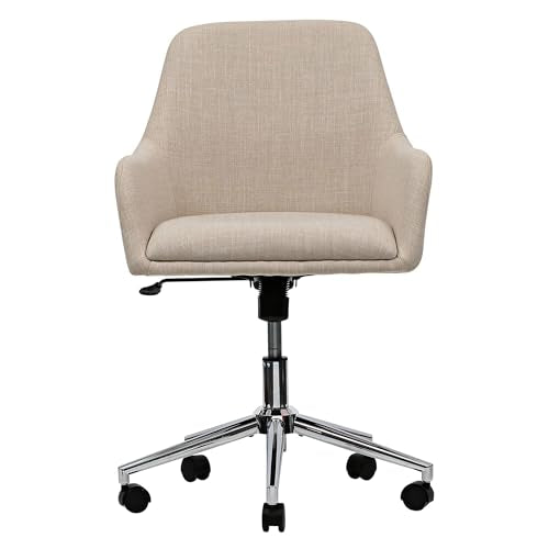 Workspace by Alera Mid-Century Task Chair, Supports Up to 275 lb, 18.9" to 22.24" Seat Height, Cream Seat, Cream Back