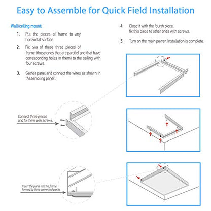 6 Pack 2x4 Surface Mount Kit for 2x4 LED Flat Panel Light | Aluminum 2'x4' ft Ceiling Frame Kit with Mounting Screws, Not Include LED Panel Light - size: 2x4 - 6 Pack