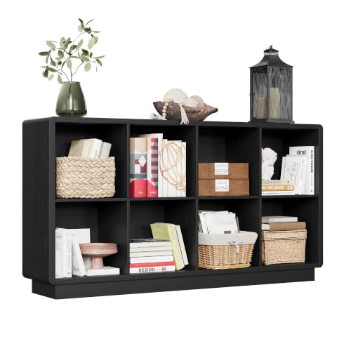 ChooChoo 8 Cube Storage Organizer, Wooden Bookcase with Storage, 57 Inch - color: Black, size: 2-tier 8-cubes