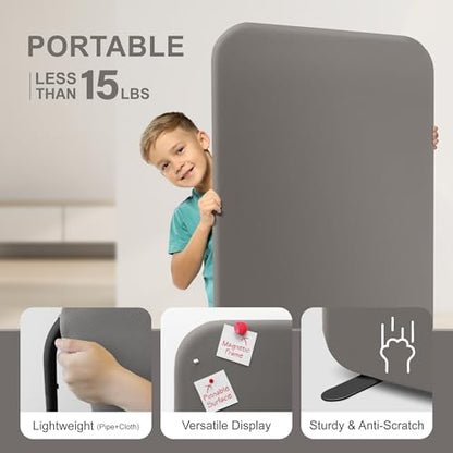 DECOLAB Standing Room Divider, Portable Separation Panel for 29"x65", Rock - color: Rock