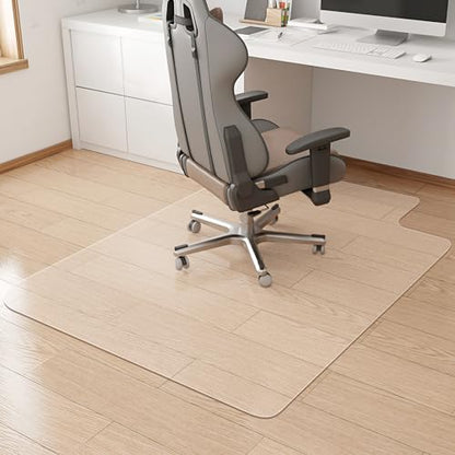 KMAT Office Chair Mat,Easy Glide Hard Wood Tile Floor Mats,Chair Mat for Home Office Rolling Chair,Heavy Duty Floor Protector -36"x48" with Lip - size: 36"x48", style: Hard Floor Mat With Lip