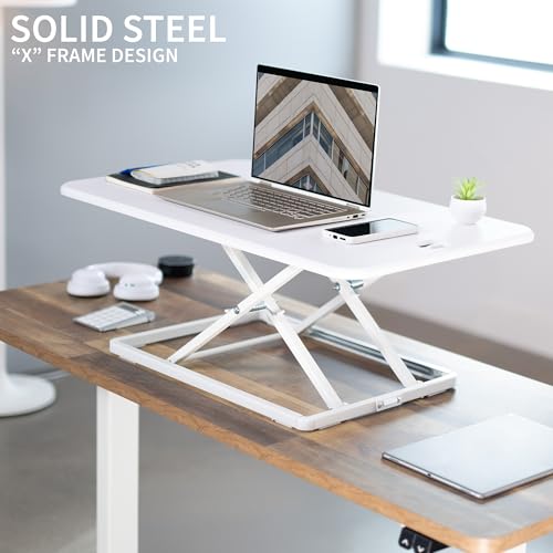 VIVO White 32 in Single Top Standing Desk Converter, DESK-V032JW - color: White, size: 32"
