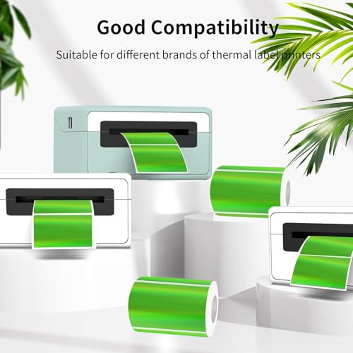 3x2 Inch Holographic Thermal Labels, Green Direct Thermal Stickers Label, Self-Adhesive Thermals Printer Sticker Labels, Perforation Line Design- 200Pcs - color: Holographic Green, size: 2*3 inch