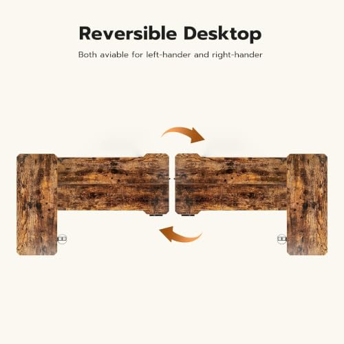 Acrolix L Shaped Electric Standing Desk, 43x31.5 Inch Reversible, Rustic Brown - color: Rustic Brown, size: 43