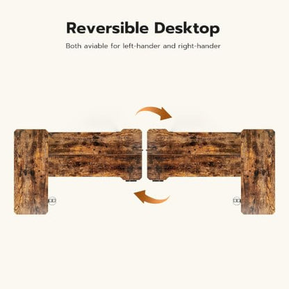 Acrolix L Shaped Electric Standing Desk, 43x31.5 Inch Reversible, Rustic Brown - color: Rustic Brown, size: 43