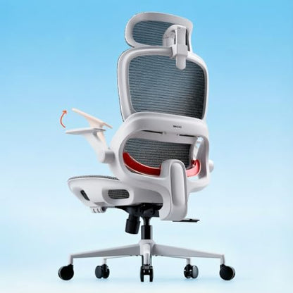 SIHOO B100 Mesh Office Chair, Comfy Ergonomic Office Chair | Mesh Office Chair with Adaptive Lumbar Support, Desk Chair with Wide Headrest, 300 LBS Grey - color: Light Grey, size: Pack of 1