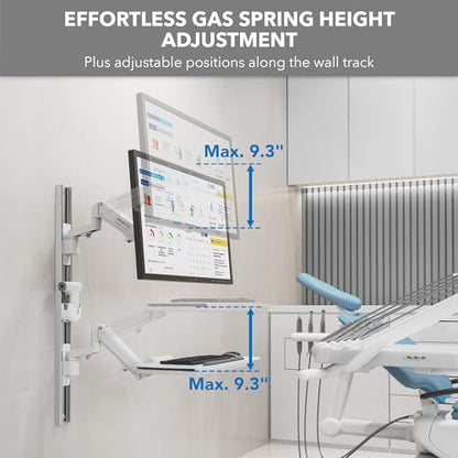 Mount-It! MedHub Medical Workstation Wall Mount, 17-43"