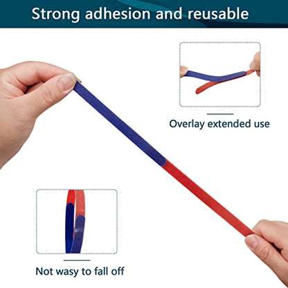 50PCS Reusable Adjustable Cable Ties, Microfiber Cloth for Computer Cable Management (Red) - color: Red