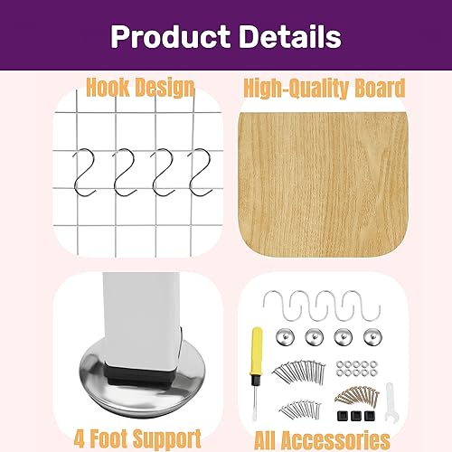 Desktop Bookcase Bookshelf Desk Hutch, 2-Tier Multipurpose Countertop Display Shelf, Adjustable Computer Desktop Rack Organizer for Home Office Dorm Use (White)