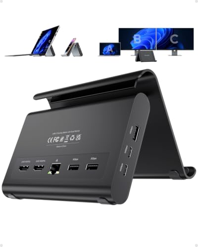 Laptop Docking Station Dual Monitor 4K@60Hz, 6*USB-C/A, PD3.0, Windows Only