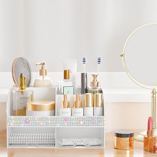 COMFYROOM Makeup Organizer, Bathroom Organizer (Bling White) - color: Bling White