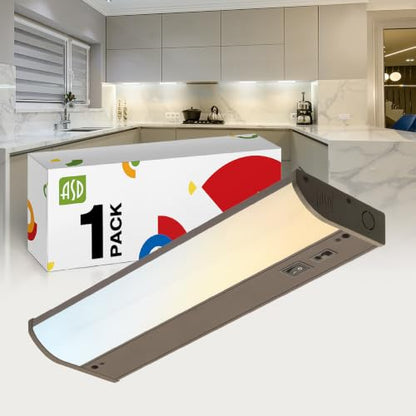 ASD LED Under Cabinet Lighting, 12 inch 5W 325 LM, Dimmable Hardwired Under Cabinet Lights for Kitchen, 3000K Soft/4000K Cool/5000K Daylight, Under Counter Light Fixtures, ETL, Bronze, Bullnose Design - color: 12 Inch Bronze, size: 1 Pack