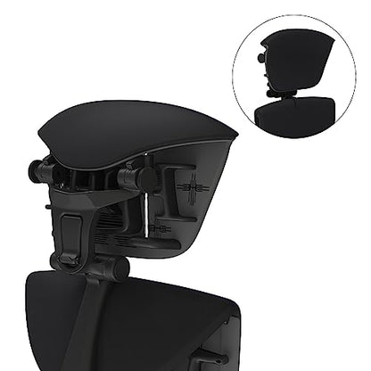 OFFICE LOGIX SHOP Embody Headrest Compatible with Herman Miller Embody Chair (Black Rythem Fabric/Gaphite Frame) - color: Black Rythem Fabric/Gaphite Frame