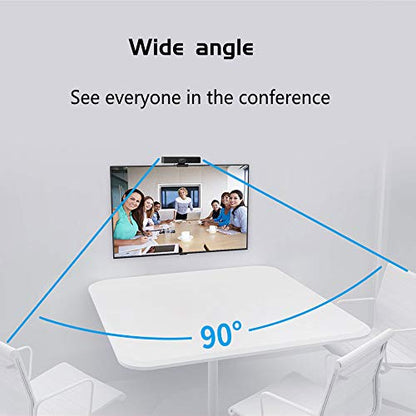 JACKLY Conference Room Camera with Microphone and Speaker, Wide Angle USB Video Conference Camera for Mac, PC, Laptop, Desktop (Black with Inverted Phase) - color: Black with inverted phase