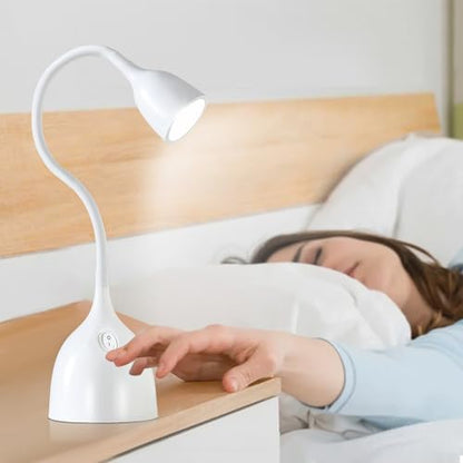 EJIAXIN Desk Lamp for College Dorm Room - LED Reading Light, White - color: White