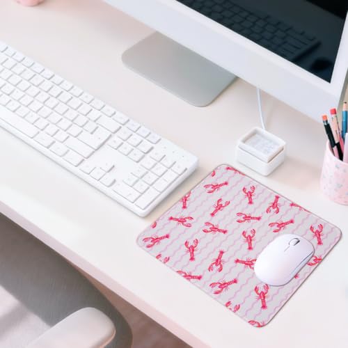 Mouse Pad for Desk with Stitched Edge, Premium Cute Washable Mouse Pads. Computer Mousepad with Non-Slip Rubber Base, Mousepads for Laptop, 9.25x7.75x0.12 inch (Crayfish Waves) - color: Crayfish Waves