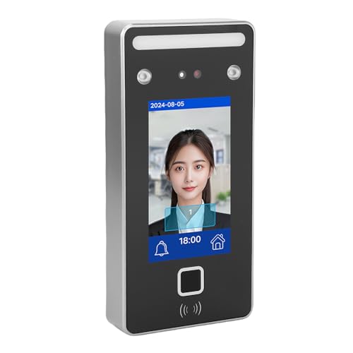 Biometric Attendance Machine, Dynamic Face Recognition Time Clock with Card Access Inch LCD Touch Screen WiFi Networking for Office Hotel Factory
