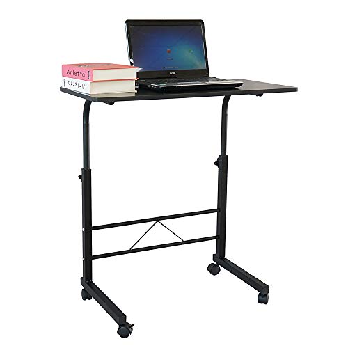 Karl home Side Table Mobile Standing Desk, 23.62" L x 15.75" W, Black - size: 23.6"