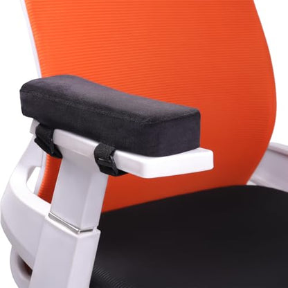 Memory Foam Chair Arm Covers Set of 2, Thick Elbow Pads for Office Chair Arm Rest, Armrest Covers for Gaming Desk Chair, Wheelchair, Forearms Pressure Relief(Black)