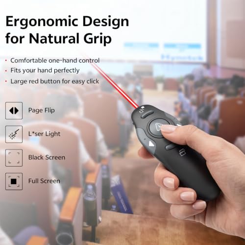 Presentation Clicker for PowerPoint, Wireless Presenter Remote USB Receiver
