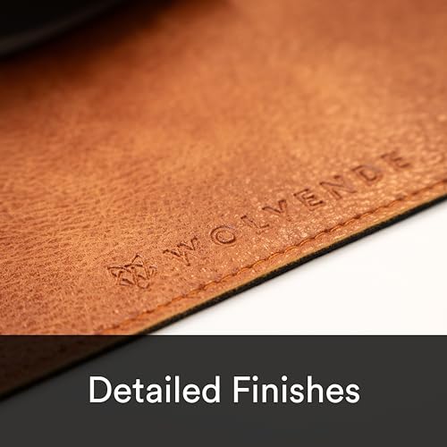Premium Distressed Faux Vegan Leather Desk Mat | Multifunctional Desk Pad for Home Office | (Brown/Tan, 12" x 27.5") | Hard-wearing distressed vegan leather, desk & mouse pad for writing, gaming, home office and everyday desk protection - color: Brown/Tan